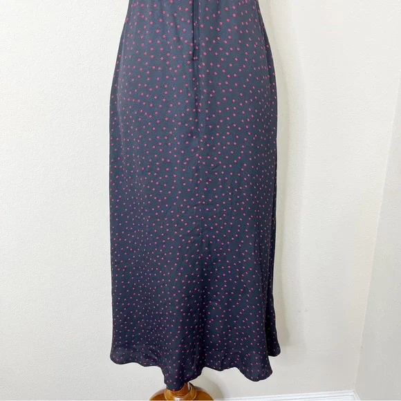 Reformation Talita Midi Dress Navy Blue and Red Tie Shoulders - Picture 11 of 15